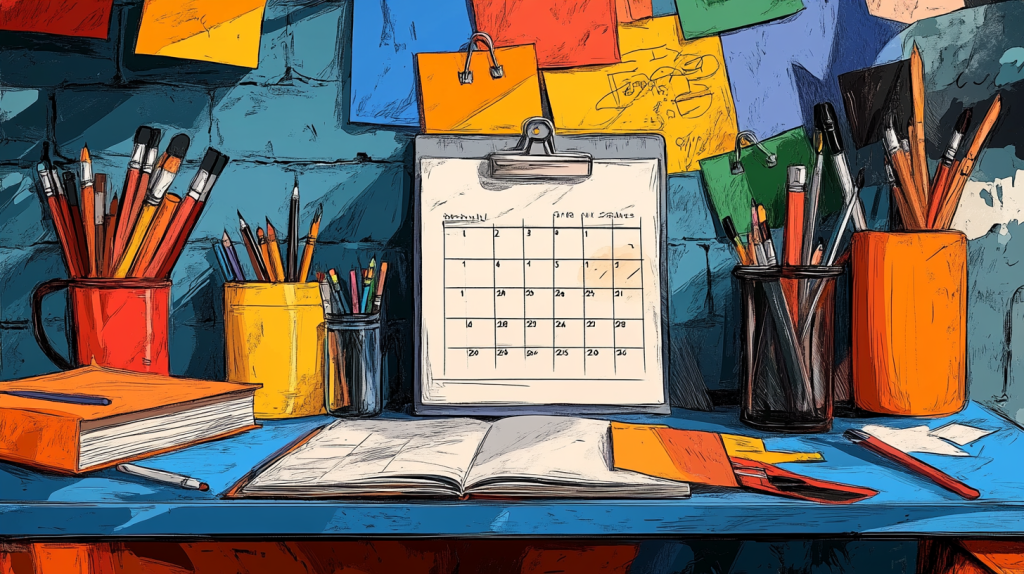 How To Create A Daily Schedule In Notion: A Comprehensive Guide 9 a illustration of a clipboard with a calendar and a book on a table