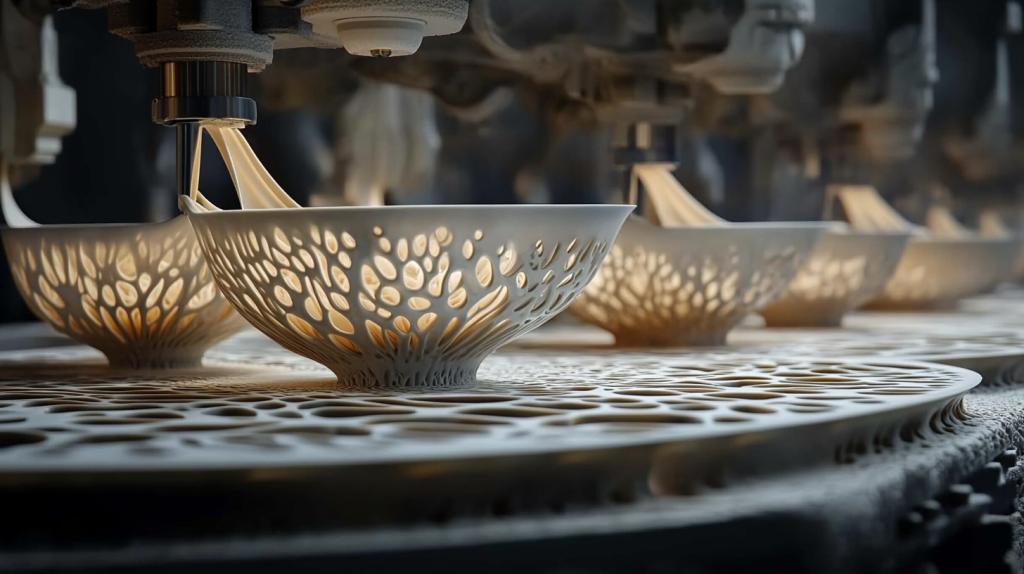 8 Innovations In Metal Engineering You Should Know About 1 additive engineering - a 3d machine printing bowls