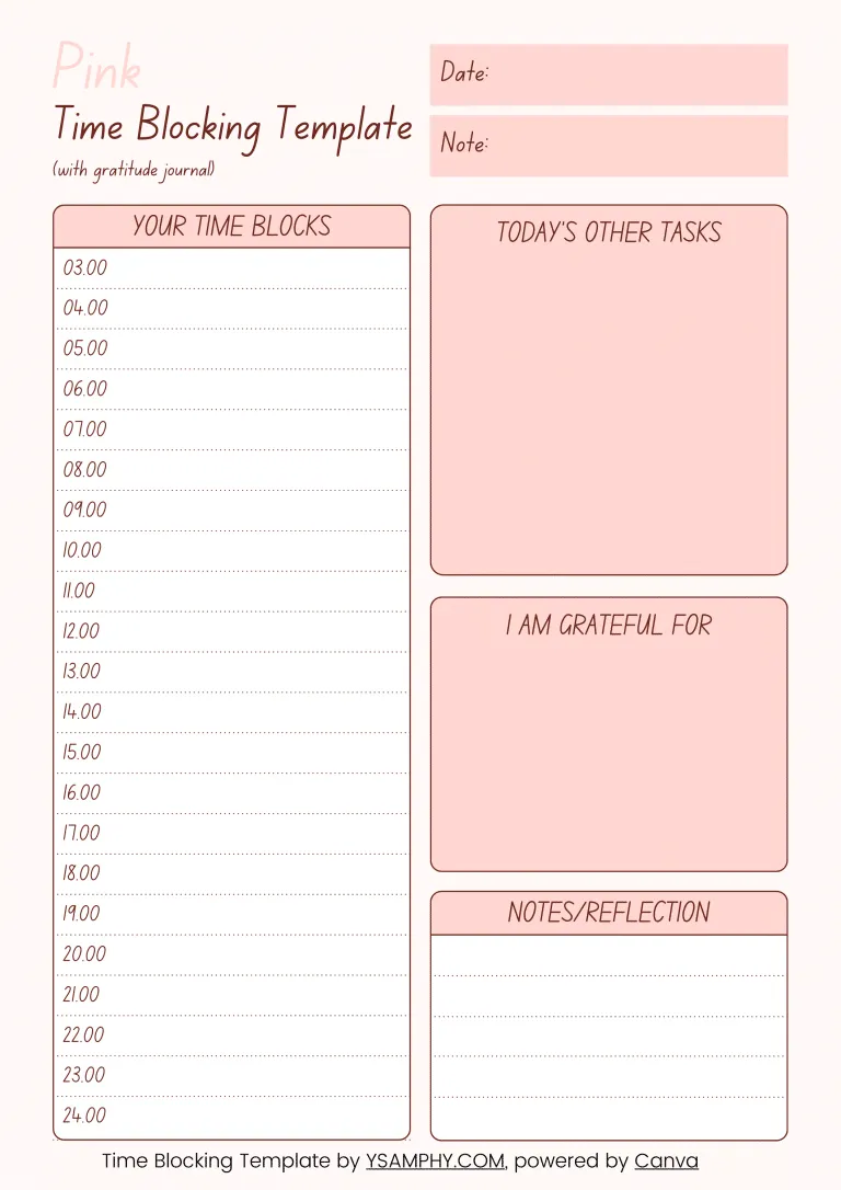 Ten Time Blocking Templates (FREE, Printable Downloads)