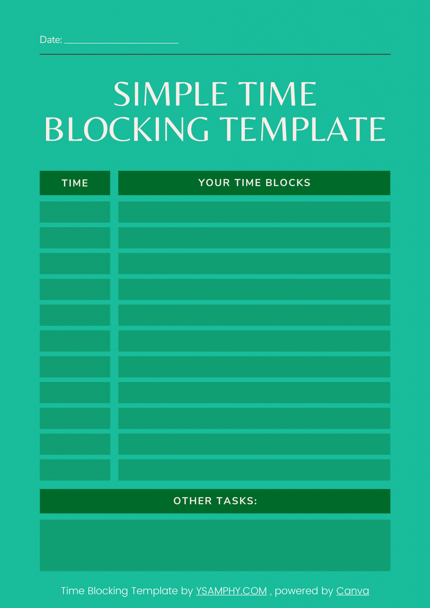 Ten Time Blocking Templates (FREE, Printable Downloads)